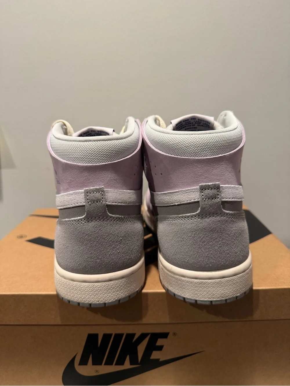 Jordan Women’s Mid Top Sneakers in Light Gray & Lavender - Picture 6 of 13